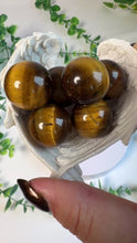 Load and play video in Gallery viewer, Tigers Eye Sphere 2cm|Mini Sphere

