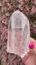 Load and play video in Gallery viewer, Lemurian on Stand from Brazil|Natural Lemurian|Part Polished Lemurian|Statement Crystal|Crystal Decor|Consciously Sourced
