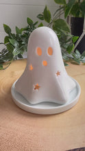 Load and play video in Gallery viewer, Ceramic Ghost Tea Light and Incense Cone Holder
