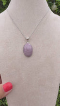 Load and play video in Gallery viewer, Phosphosiderite Oval Necklace set in 925 Silver on 18 inch Trace Chain
