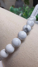 Load and play video in Gallery viewer, Howlite 6mm Beaded Bracelet|Consciously Sourced|Gemstone Stretch Bracelet|Crystal Beaded Bracelet
