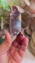 Load and play video in Gallery viewer, Lepidolite Mica Point|Tower|ConsciouslySourced|Crystal|Flashy
