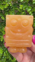 Load and play video in Gallery viewer, Orange Calcite Sponge Bob Carving|Crystal Carving|Crystal Gift
