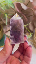 Load and play video in Gallery viewer, Lepidolite Mica Point|Tower|ConsciouslySourced|Crystal|Flashy
