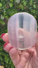 Load and play video in Gallery viewer, Lilac Fluorite|Lavender Fluorite|Yttrium Fluorite Palm Stone
