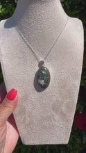 Load and play video in Gallery viewer, Preseli Bluestone Oval Necklace set in 925 Silver on 18 inch Trace Chain
